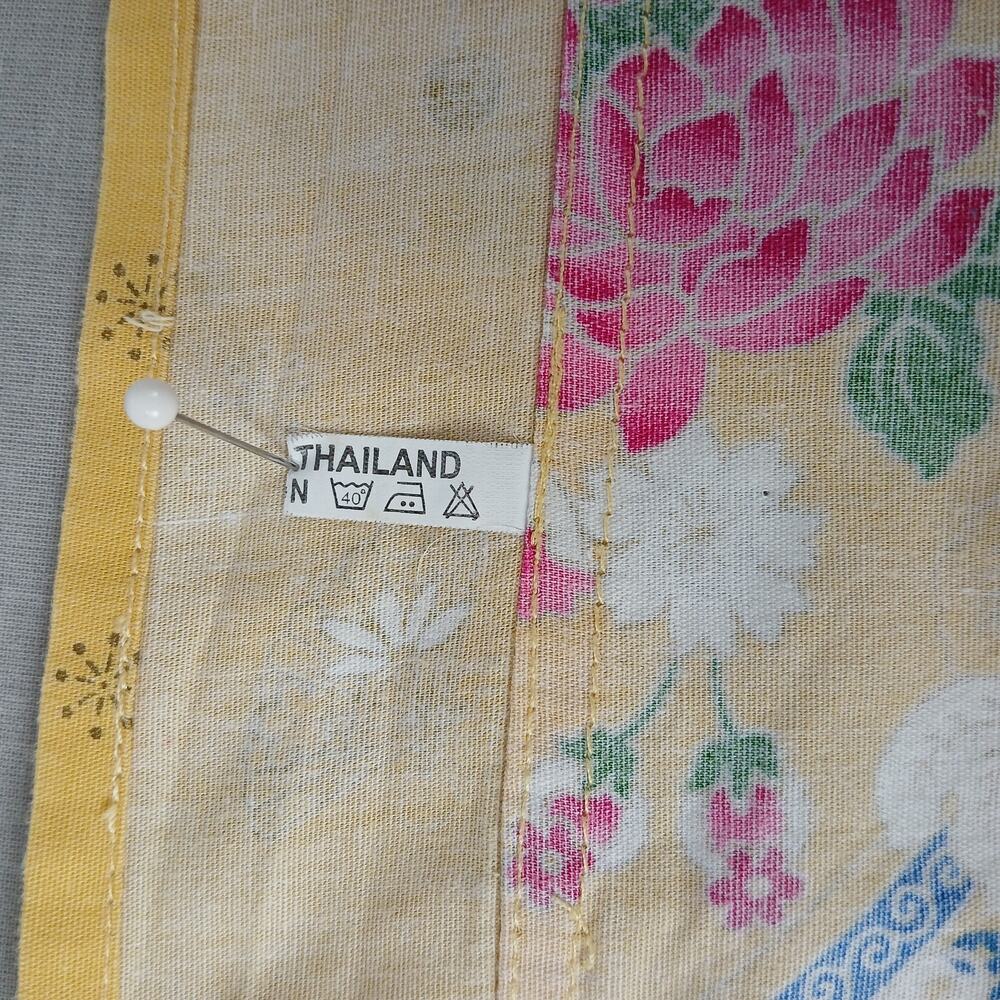 Yellow Floral Maxi Wrap Skirt Plus size OSFM cotton A-line circle Thailand - Picture 11 of 14